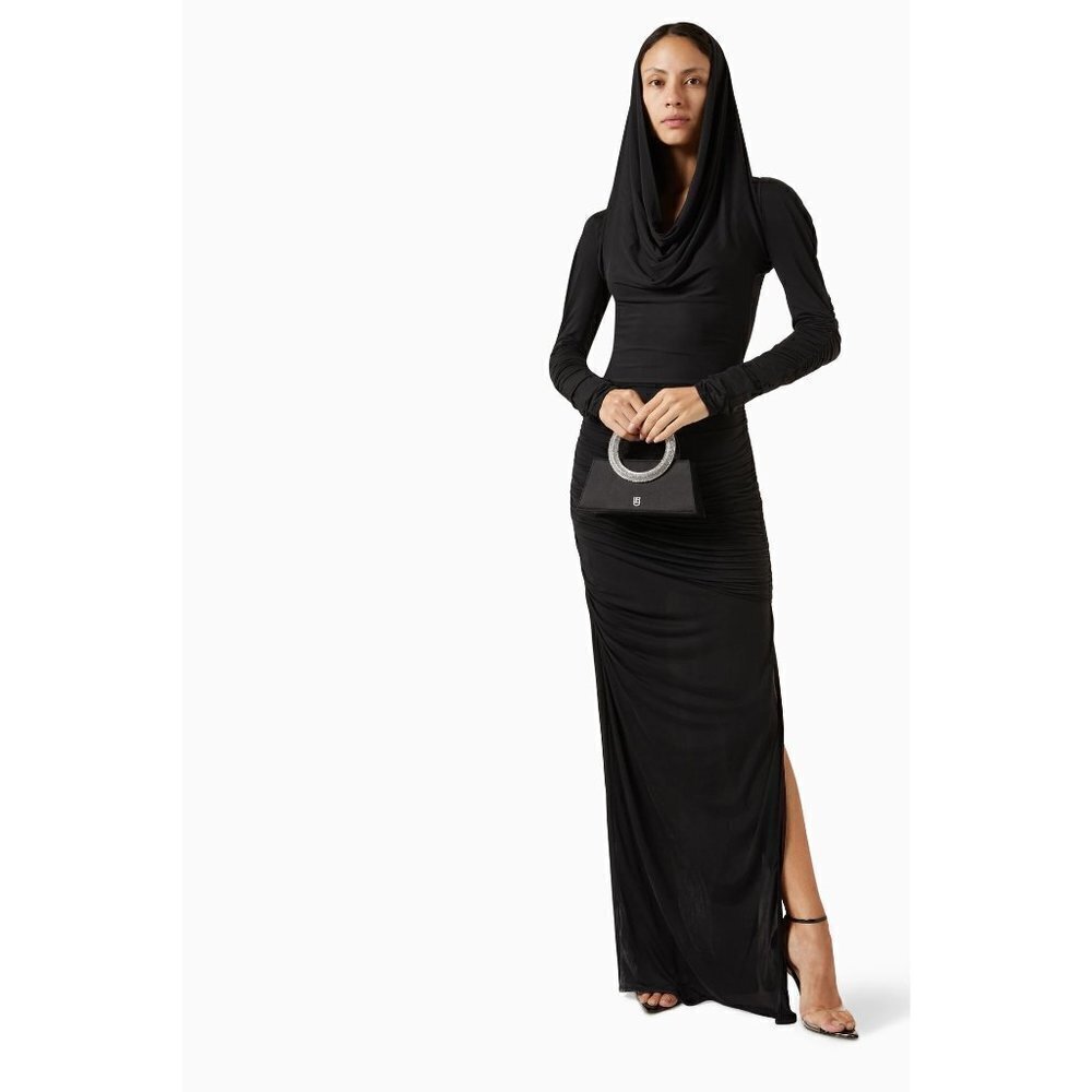 GAUGE81 Elos Maxi Dress in Black 38 6 New Womens Long Gown Hooded - Picture 4 of 16